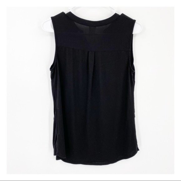 Faded Glory Sleeveless Button Front Blouse Black M - Picture 2 of 4
